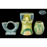 Two Art Deco Beswick Vases plus one other in pastel shades, impressed number 190, 423 and 347.