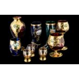 Collection of Venetian Glass, comprising a ruby and gilt vase 8.