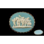 Early Victorian Period After the Antique Superb Quality - Large Oval Shaped Cameo Brooch, The Finely