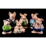 A Full Set of Wade Natwest Pigs to include cousin Wesley,