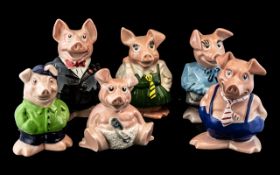 A Full Set of Wade Natwest Pigs to include cousin Wesley,