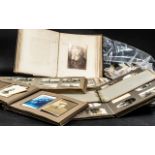 Turn of The 20th Century Large Box of Collectables, Includes Loads of Loose Carte-de-visite Cards,