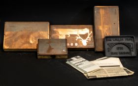 A Collection of Copper Printing Blocks from The Lancashire Evening Post images to include a Trawler