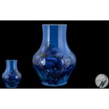 Moorcroft ' Blue ' Cornflower Signed Bulbous Vase. Full Moorcroft Marks to Base.