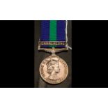 Queen Elizabeth II General Service Medal Canal Zone Clasp, awarded to 22596006 Pte D Kerr ACC.