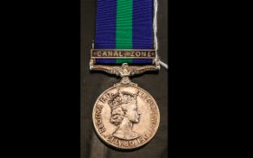 Queen Elizabeth II General Service Medal Canal Zone Clasp, awarded to 22596006 Pte D Kerr ACC.