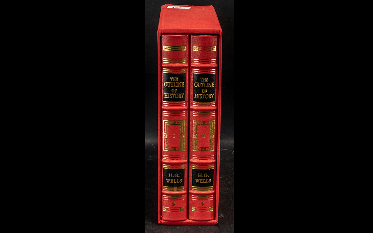 The Outline of History H G Wells Two volumes. Easton Press deluxe limited edition, number 45 of 400. - Image 2 of 2
