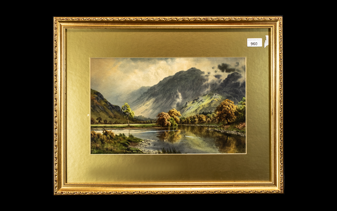 Edward H Thompson Original Watercolour 'Buttermere', signed to the bottom right by the artist.