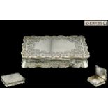 Large Victorian Silver Plated Shaped Table Snuff Box with engraving, stamped H.J.& Co.; 4.