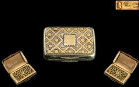 George III - Excellent Quality Sterling Silver Vinaigrette with Gilt Interior and Excellent
