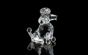 Swarovski Silver Crystal Poodle Dog Figure, With Box and Certificate,