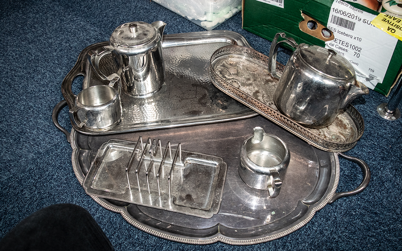 Quantity of Plated Ware & Stainless Steel, comprising a stainless steel 'Olde Ball' tea pot,