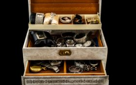 Miscellaneous Collection of Vintage Wristwatches and pocket watches in a box