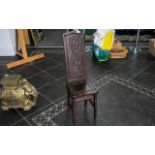Stained and Carved Pine Tyrolean Children's Correction Chair,