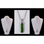 Jade & Silver Statement Necklace and Pendant.