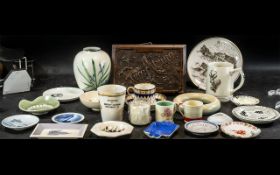 Mixed Lot Of Pottery To Include 3 Susie Cooper Coffee Cans, Moorcroft Bowl, Derby Cup And Saucer,