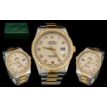 Rolex Gents - Superb 18ct Gold and Steel luxury Oyster Perpetual Date-Just Wrist Watch - Still With