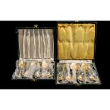 Oneida Gold Plated Box of ( 6 ) Teaspoons, Together with 1 Box of ( 6 ) Coffee Spoons.( 2 ) Boxes In