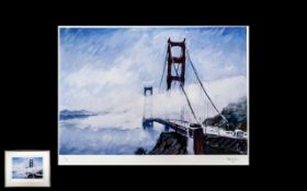 Bob Dylan Limited Edition Signed Giclee Print, titled 'Early Morning, Golden Gate Bridge',