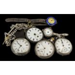 Four Antique Silver Pocket Watches,