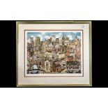 Manchester Interest - Limited Edition Signed Print by Martin Stuart Moore depicting a view of