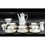 Rosenthal Bavarian Tea Service white with gilt trim, comprising a tea pot, milk jug, sugar bowl,