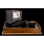 Collector's Desk Display Case with an electric watch humidifier made by Chiyoda.