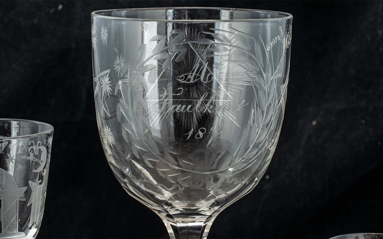 Masonic Interest - to include: Set of Three Etched Glasses, - Image 5 of 5