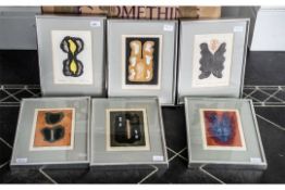 Alistair Grant (1925- 1997) Set of Six Abstract Coloured Prints, various subjects, pencil signed