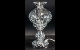 Waterford Crystal Table Lamp measures 13" tall, two piece lamp with decorative cut glass finish.