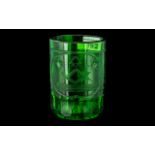 Masonic Interest - Antique Bristol Green Glass Tumbler,