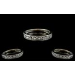 Ladies Platinum - Attractive Diamond Set Half - Eternity Ring.