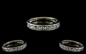 Ladies Platinum - Attractive Diamond Set Half - Eternity Ring.