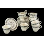 Royal Cauldon Passover Ware Black Litho, circa 1950's, 25 piece tea set, 8 x cups, saucers, plates