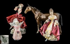 Three Royal Doulton Figures, to include HN1677 Tinkerbell, HN2229 Southern Belle,