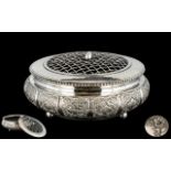 A Persian Silver Repousse Rose Bowl - Early 20th Century of Excellent Quality and Form,