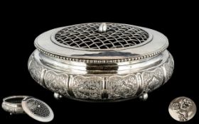 A Persian Silver Repousse Rose Bowl - Early 20th Century of Excellent Quality and Form,
