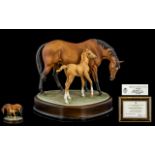 Royal Worcester - Superb Ltd and Numbered Edition Hand Painted Porcelain Figure - Raised on a