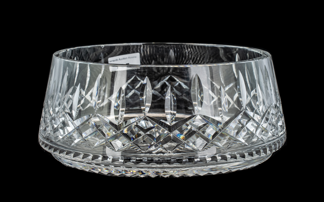 Large Waterford Glass Bowl for fruit/trifle, lovely cut glass design. Measures 8.5" diameter.