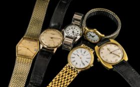 Six Vintage Watches comprising Raymond Weil, Rotary, Ingersoll, Seiko,