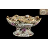 Large Chinese Canton Punch Bowl painted in the Mandarin pattern, on a footed base,