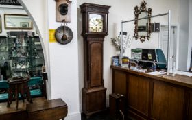 18th Century Oak Cased 30 Hour Long Case Clock, with 13" brass dial marked Winstanley, Walton.