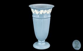 Wedgwood of Etruria and Barlaston Superb 19th Century Embossed Queens Vase, In Powder Blue Colour