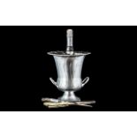 Alloy Champagne Bucket of Typical Form with carrying handles; 10 inches (25cms) high,