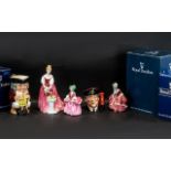 A Collection Of Royal Doulton Ceramics to include three figures and four character Jugs- Jolly Toby