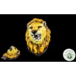 Regency - Bone China Staffordshire Hand Painted Lions Mask Wall Plaque of Small Proportions. 4.