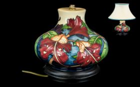 Moorcroft - Superb Tubelined Lamp Base with Original Shade ' Sinmeon ' Design.