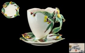 Franz - Superb Hand Painted Porcelain Styalished Cup and Saucer. Model No F200462.