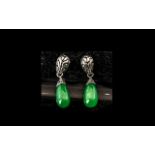 Pair of Jade Drop Earrings,