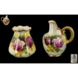 Two Royal Worcester Pieces, comprising a small jug 4" tall and a vase 3.